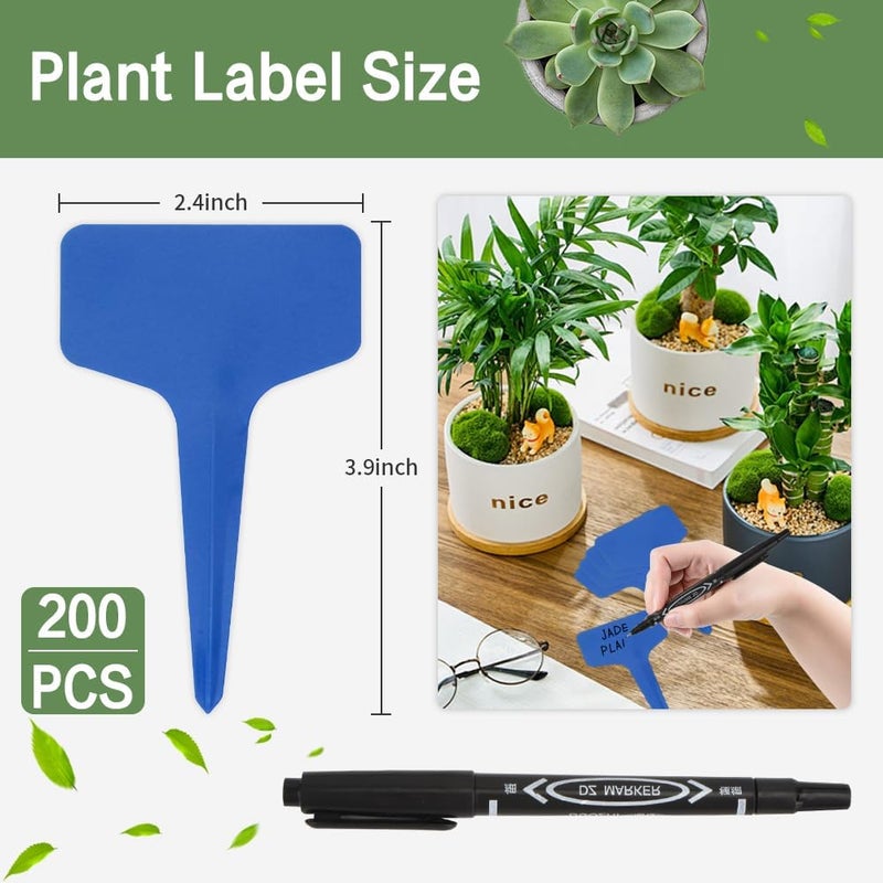 Bluckincle Plant Labels,200pcs Plant Tags,Blue Plant Markers,Gardening Supplies,Garden Labels Outdoor Waterproof,Garden Markers,Plastic Plant Labels for Seedlings,Garden Accessories for Outside,Plant Nursery - Image 2
